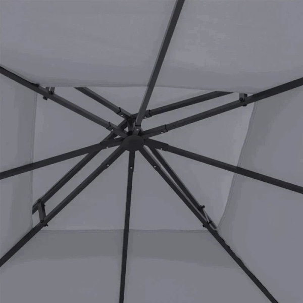 Rootz Gazebo Ersättningstak - Ersättningstak - Dubbelvåningstak - Paviljongtak - Metall - Deep Grey - 300cm x 300co