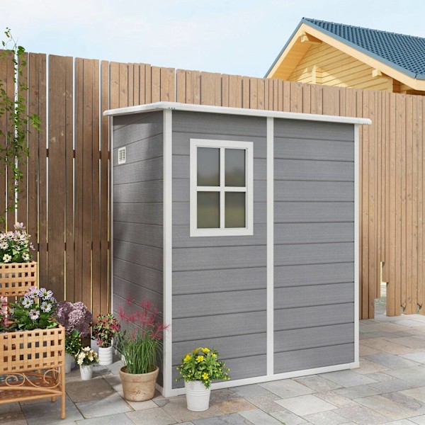 Rootz Tool Shed - puutarhavaja - Storage Shed - Suojainen lukitus - 122 x 149 x 192/177 cm