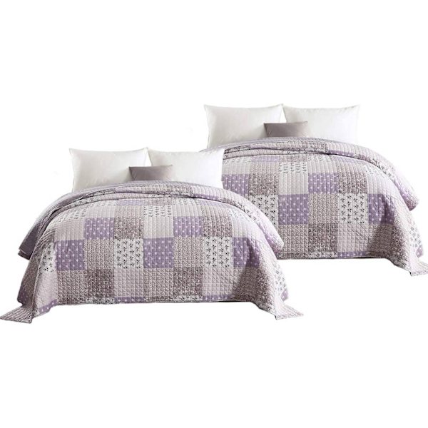 Rootz Luxurious Patchwork sengetæppe - Dyne - Dyne - Vendbart design - Kan maskinvaskes - Holdbar polyester - Fås i flere størrelser (150x200cm, 170x2