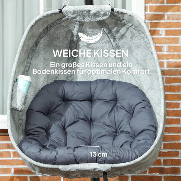 Rootz -munanmuotoinen ulkoilma -tuoli - seinäkello - pesän kaltainen istuin - lopullinen mukavuus - 126L x 90b x 180h cm