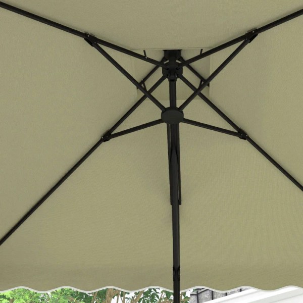 Rootz Parasols Paraply - Cantilever Paraply - Dekorativ kant - Ventilationskapell - Offset design - Paraplytak - Metall-polyester - Beige - 2,4x2,4x2,