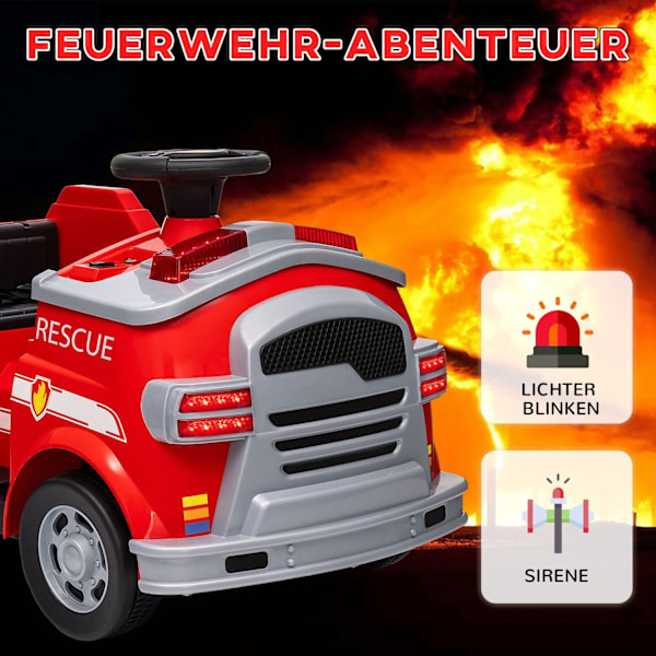 Rootz Electric Children's Fire Engine Car - Kids 'Emergency Vehicle - Rescue Tools - Safe Driving - 86 cm x 49 cm x 52 cm