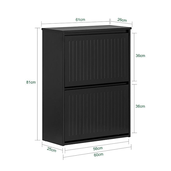Rootz Shoe Tipper Cabinet - Skoställ - Skoorganisator - Justerbara hyllor - Mångsidig förvaring - Enkel montering - 61cm x 81cm x 26cm