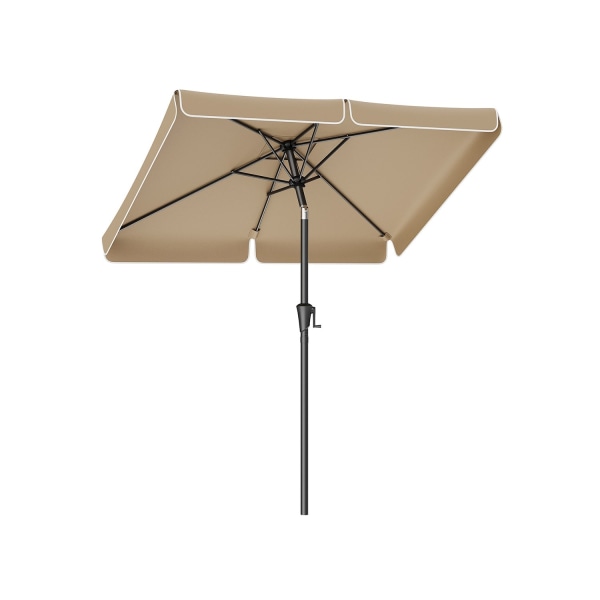 Rootz Taupe stålstel Parasol - Parasol - Udendørs skygge - Polyesterstof - 200 cm x 150 cm - 220 cm Højde - 38 mm stang - Letvægts 4,3 kg - Nem monter