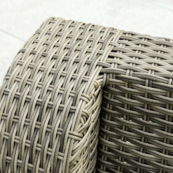 Rootz Polyrattan puutarhakalusteet - Puutarhakalusteet - Puutarhasetti - Loungesetti - Olohuoneen kalusteet Sivupöydällä - Alumiiniset tyynyt - Vaalea