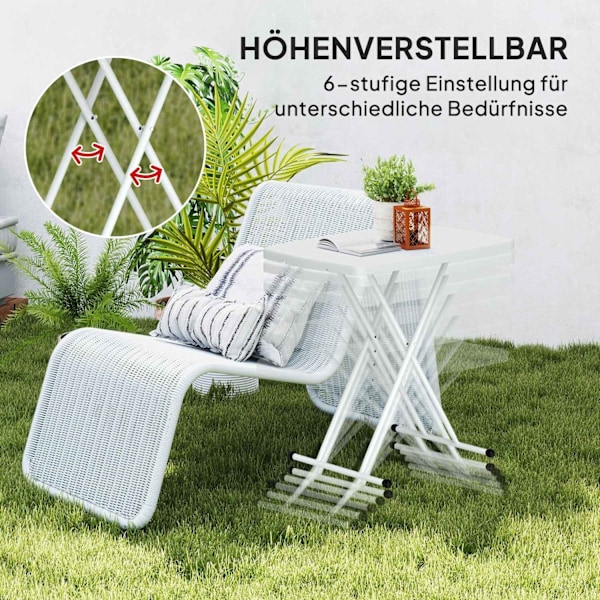 Rootz Garden Bord - Bærbart udendørs bord - Bistrotisk terrassebord - Rumbesparende design - 76 cm x 50 cm x 74 cm