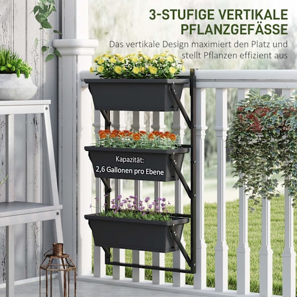 Rootz Flowerpot Plant Pot - Planter - pystysuuntainen istutus - edistää kasvua - 56x42x100cm