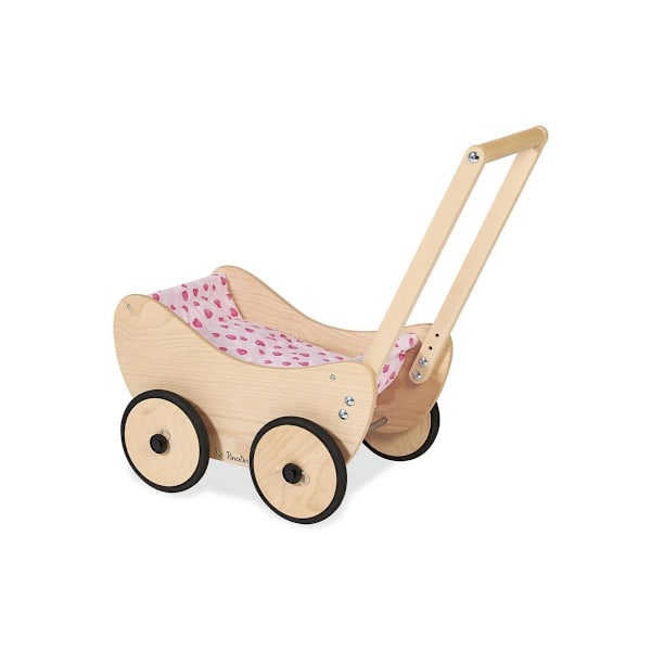 Rootz 2-delade dockbarnvagnsset 'Trixi' - Trävagn - Barnvagn - Justerbart handtag - 47cm x 35cm x 53cm