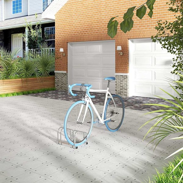 Rootz galvaniseret jern cykelstativ - Cykelholder - Hjulstativ - Ridse- og vejrbestandig - Universal Fit - Pladsbesparende - 16 mm x 35-55 mm
