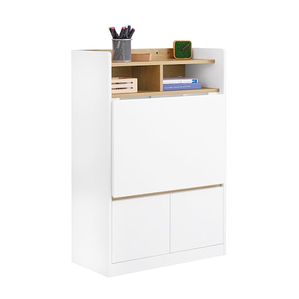 Rootz multifunktionel foldet skrivebord - konvertibel hylde - bærbar bord - rigelig opbevaring - 63x93x67 cm - pladsbesparende løsning