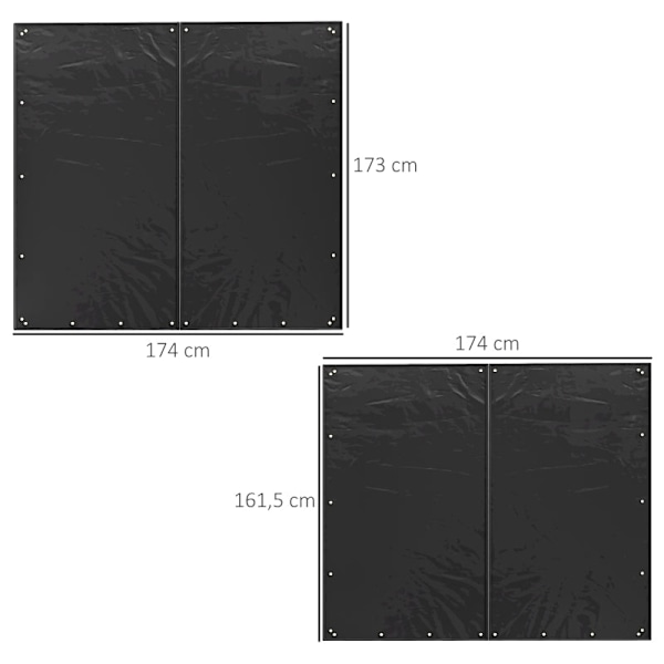 Rootz polttopuuhyllysuojus - Polttopuut - Suojakuori - 600D Oxford Polyesteri - Säänkestävä - 176cm x 175cm x 163cm