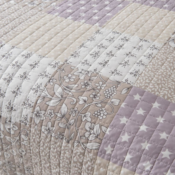 Rootz Tagesdecke Bettüberwurf - Överkast - Täcke - Täcke - Täcke - Sängfilt - Sängöverdrag - Lila+vit - 220x240cm