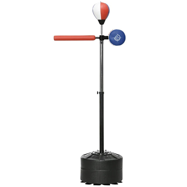 Rootz boxningsställ - Höjdjusterbar - Reflexstång - Klo - Speedball - Fyllbar bas - Svart + Röd + Blå - 80,5 x 48 x 163-205 cm