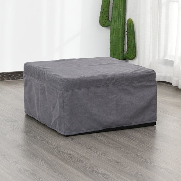Rootz hopfällbar gästsäng 2-i-1 - Grå - Polyester, stål, skum - 75,59 cm x 26,77 cm x 14,56 cm