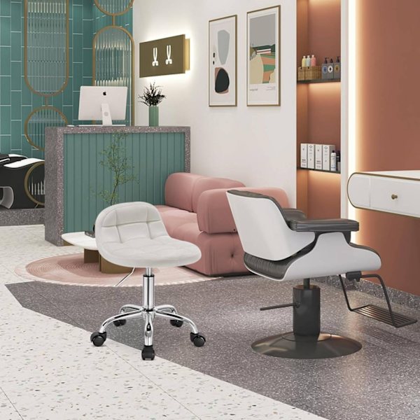 Rootz Velvet Office Pall - Justerbar skrivbordsstol - Vridbar sits - Bekväm, Ergonomisk, Hållbar - 56,5 cm-68 cm x 38 cm x 31 cm