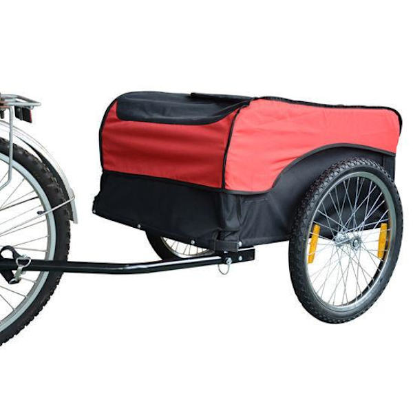 Rootz Cykeltrailer - Rød, Sort - Stål, Stof - 51.181 cm x 30.32 cm x 25.59 cm