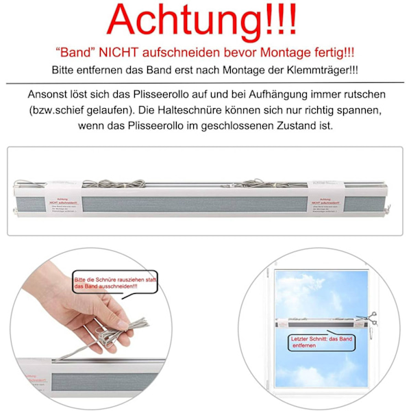 Rootz dubbla plisserade bikakegardiner - Sekretessrullgardiner - Lätt filtrerande skärmar - Energieffektiv - Säker och enkel installation - 45-120 cm