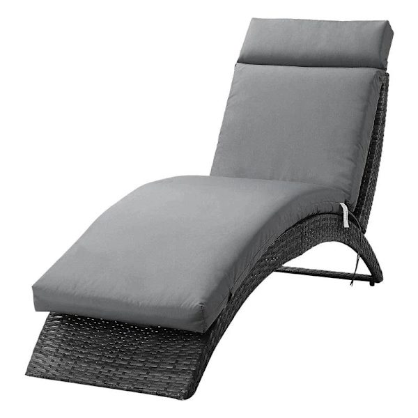 Rootz liggeunderlag - Solsengeunderlag - Havesengeseng - Pude - Polyester/PP fyld - Mørkegrå - 196 x 55 x 8 cm