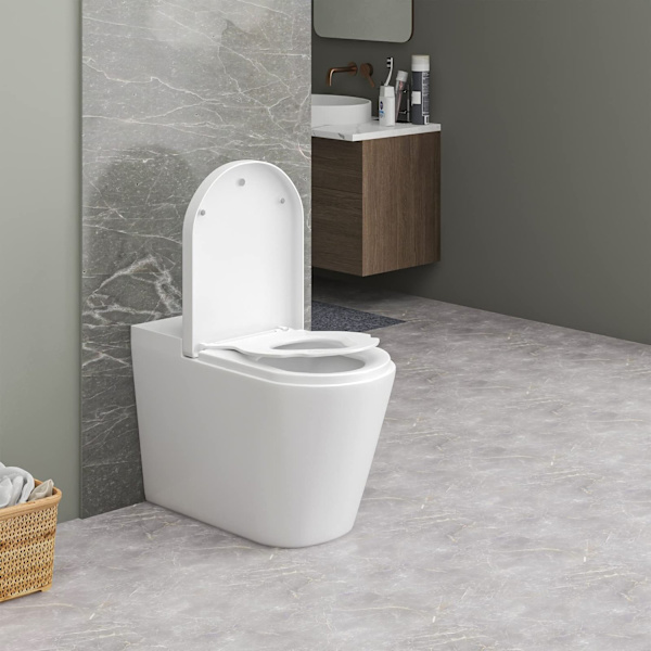Rootz Family toiletsæde - WC Låg - Toiletdæksel - Badeværelse Top - Toiletskjold - Loo Cap - Potte lukning - Hell Weiss (Lys hvid) - 454x361mm