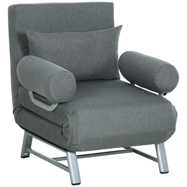 Rootz fåtöljbädd - liggande stol - vikbar stol - maximal komfort - grå - 73x60x81cm