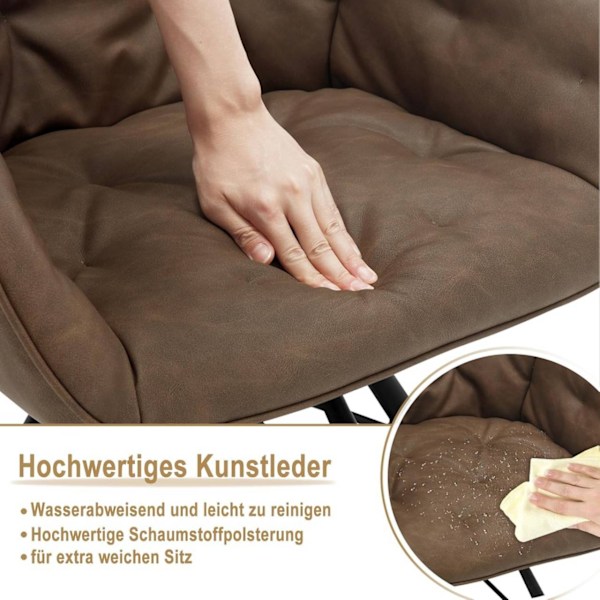 Rootz matstol - köksstol - snurrstol - konstläder - 57,5 ​​cm x 82,5 cm x 53 cm