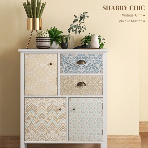 Rootz Shabby Chic skänk - Vintage byrå - Förvaringsskåp - Elegant design - Gott om förvaring - Robust konstruktion - 34D x 68W x 80H cm