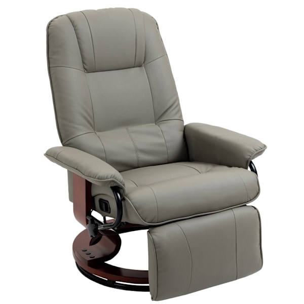 Rootz Swivel Recliner Stol - TV-stol - Manuellt fotstöd - konstläder - 78cm x 87cm x 100cm