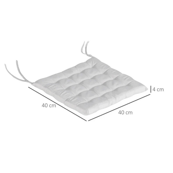 Rootz Havestolepude - Blødhed og komfort - Indendørs og udendørs - 6 stykker - Polyesterbetræk - Lysegrå - 40L x 40W x 4H cm