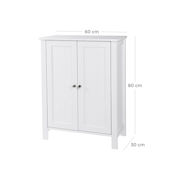 Rootz Badeværelsesskab - Opbevaringsenhed - Organizer - MDF-plade - Hvid - 60 cm x 80 cm x 30 cm - 87 cm x 36 cm x 19 cm - 12,4 kg - 1 x tilbehørstask