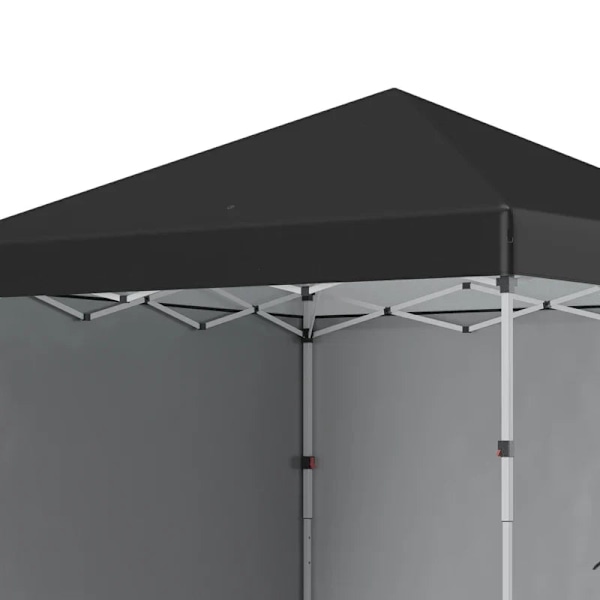Rootz Folding Gazebo - 2 Sidevægge - Sandsæk - Højdejusterbar - Transporttaske - Rustfrit stålramme - Stål - Oxford - Sort - 297L x 297W x 274H cm