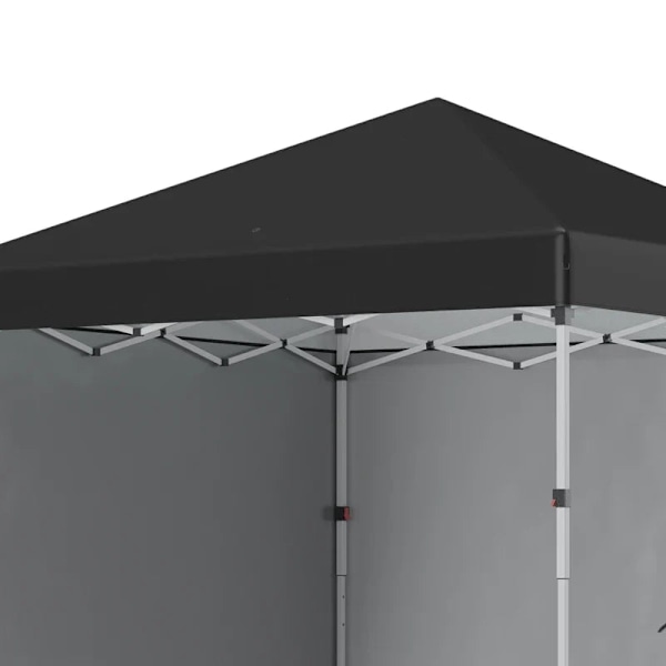 Rootz Folding Gazebo - 2 sidoväggar - Sandsäck - Höjdjusterbar - Transportväska - Rostfri stålram - Stål - Oxford - Svart - 297L x 297W x 274H cm