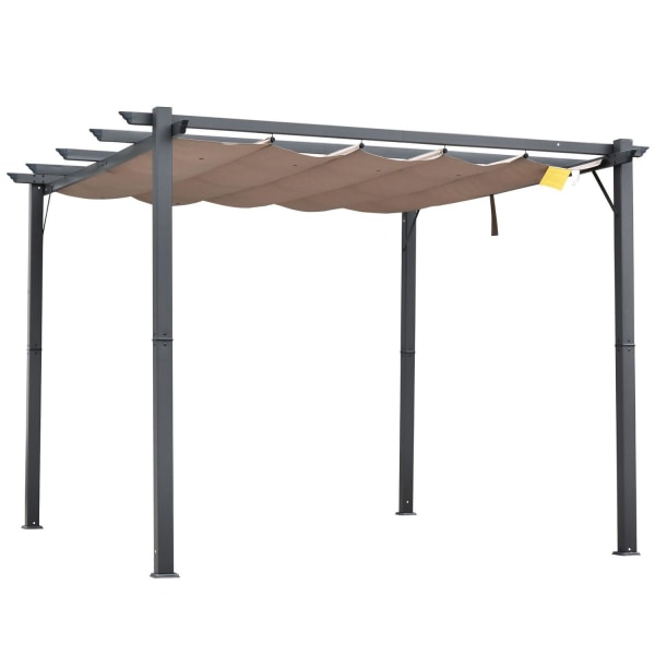 Rootz Pergola Pavilion - Bruin - Aluminium, Polyester - 118,11 c