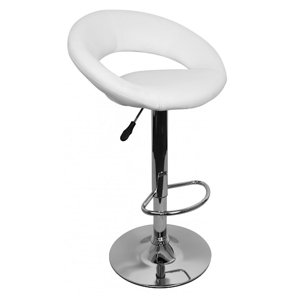 Rootz justerbar barpall - Vridbar pall - Läderlooksits - Kromram - 360° rotation - Ergonomisk design - 110 kg Kapacitet - 80-102 cm x 54,5 cm x 49,5 c