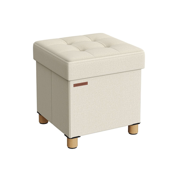 Rootz Storage Ottoman - Fodskammel - Legetøjskasse - Polstret skammel - MDF-ramme - Imiteret linned - 38cm x 38cm x 40cm