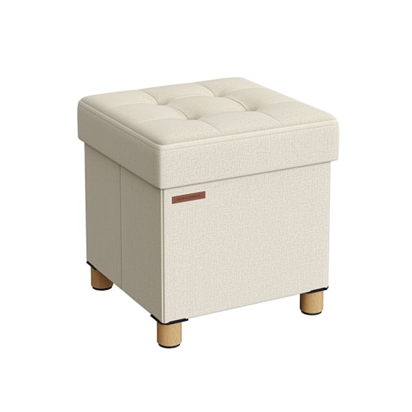 Rootz Storage Ottoman - Rakkaus - Lelulaatikko - Pehmustettu jakkara - MDF-kehys - Pellavajäljitelmä - 38cm x 38cm x 40cm