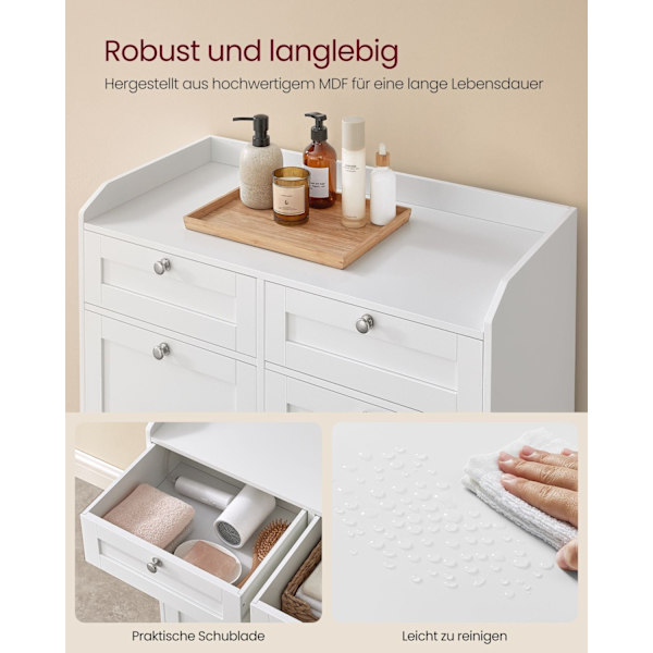 Rootz badeværelsesskab med vasketøjskurve - Organizerskab - Opbevaringsskuffesystem - MDF - Polyesterstof - 40 cm x 78,9 cm x 80,2 cm