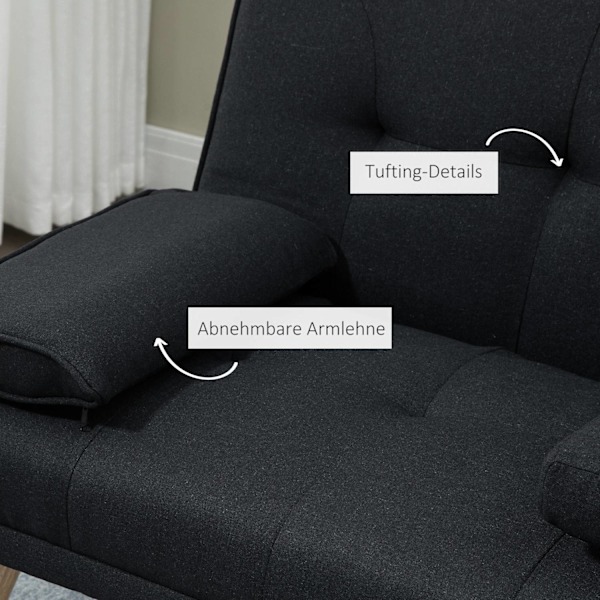 Rootz Sofa Bed - Guest Bed - Justerbar ryglæn - Max Comfort - Foldningstabel - 181x77x78 cm - Grå