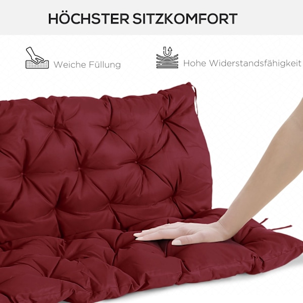 Rootz Garden Seat Bench Pushion - Bench Pushions - Skum sædepuder - Forbedrer komfort - 150L X 98W X 8D CM