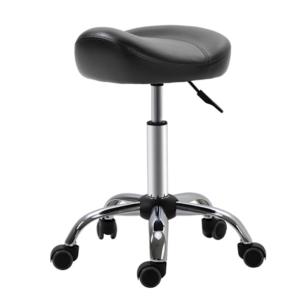 Rootz Salon Pall - Kontorspall - Pall i konstläder - Justerbar i höjdled - Ergonomisk design - 48cm x 48cm x 54-69cm