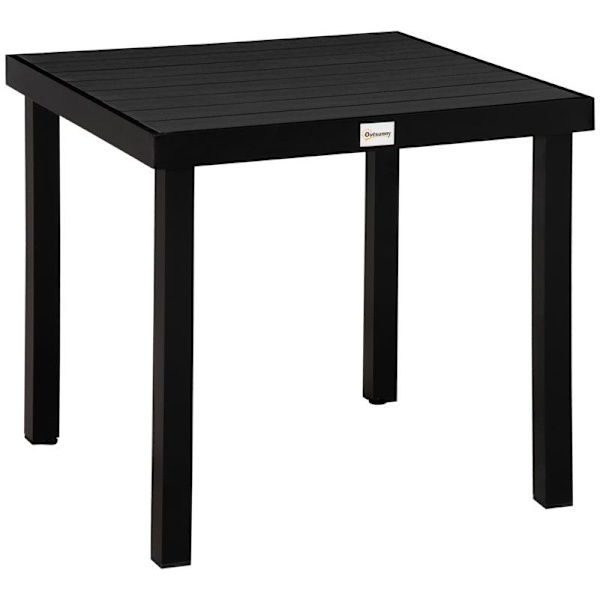 Rootz Outdoor ruokapöytä - Puutarhapöytä - Alumiinipöytä - Puutarhakalusteet - Olohuoneen kalusteet - Alumiini/Muovi - Musta - 80 x 80 x 74 cm