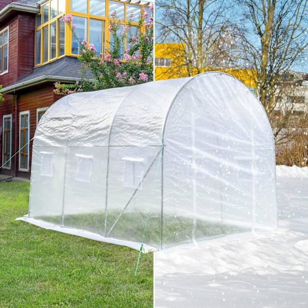 Rootz Premium Large Walk-In drivhus - Havedrivhus - Planteskjul - Vejrbestandigt PE Mesh - Rummeligt 6m² interiør - Robust 19 mm stålramme - 300 cm x