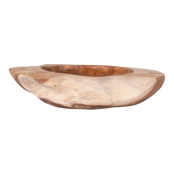 Rootz Rio Bowl - Handmade Teak Wood Bowl - Rustic Organic - Unik design - 40 cm x 40 cm x 12 cm