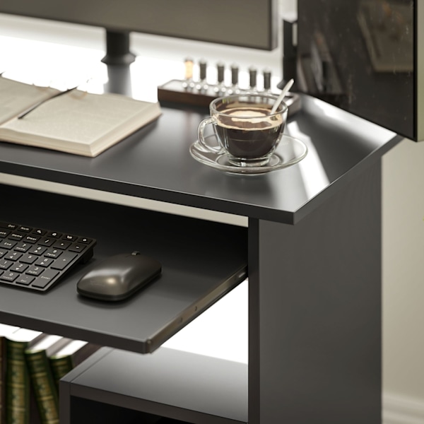 Rootz Computer Desk - Office Table - Workstation - Compact Design - 80 x 45 x 75 cm - Sort