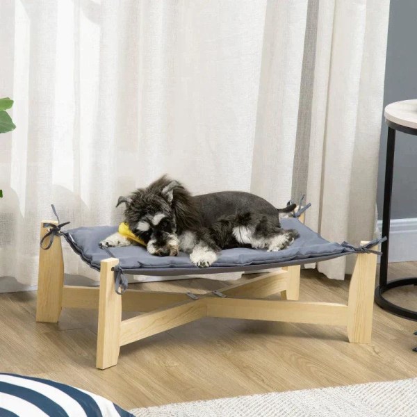 Rootz Pet Bed - Pet Sofa - Hundesofa - Hundeseng - Hundeseng - Med pude - Katteseng - Kattesofa - Natur/Lysegrå - 72 x 40 x 25 cm