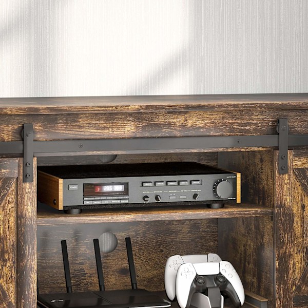 Rootz TV Lowboard - TV Stand - Media Console - 6 Rum - til 60 "TVS - 120 cm x 40 cm x 54 cm - Rustik industriel design