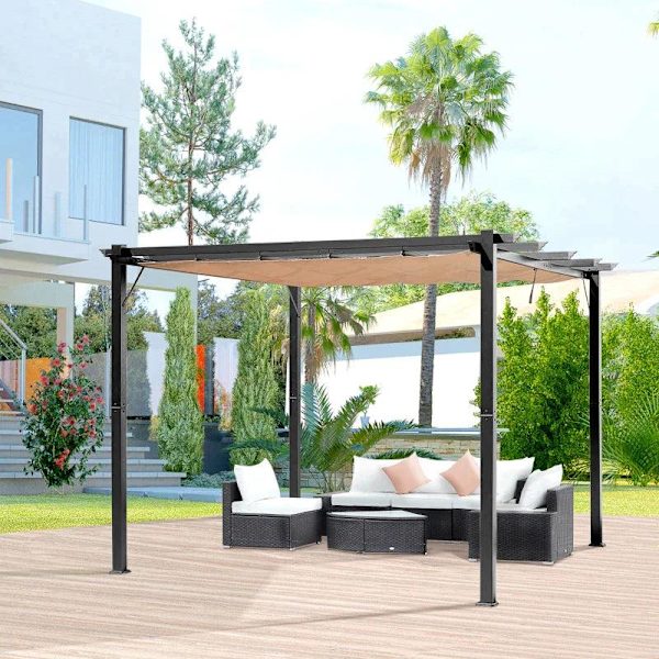 Rootz Pergola - Pergola Gazebo - Garden Pergola - Harmaa+ruskea