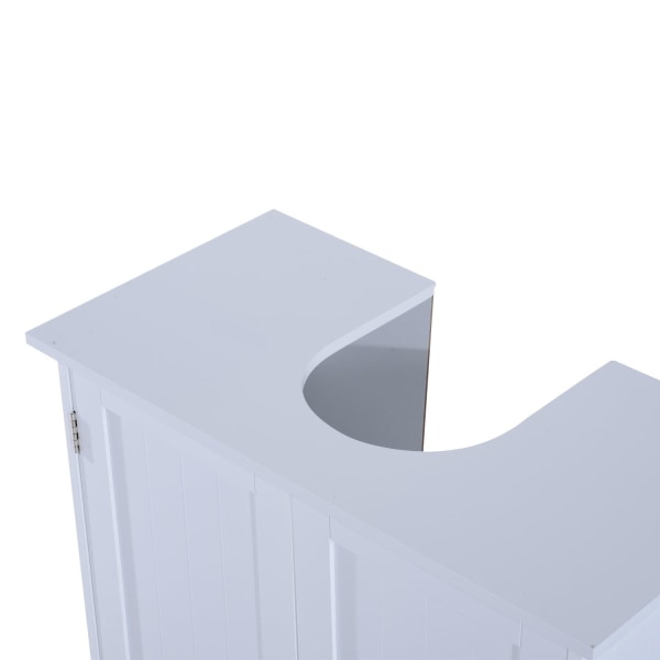 Rootz Håndvask Underskab - Badeværelsesskab - 2 døre - Håndvaskskab - L60 x D30 x H60 cm - Højdejusterbar hylde - Hævertudskæring - Hvid - MDF