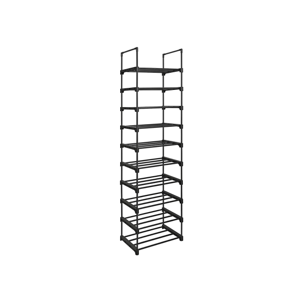 Rootz 10 Hylla Skoställ - Skoorganisator - Skoförvaring - Utrymmesbesparande design - Förstärkta järnrör - Gör det själv-montering - 45cm x 30cm x 174