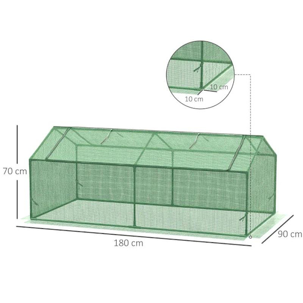 Rootz Greenhouse - Kalvokasvihuone ikkunalla - Tomaattitalo - Kylmäkehys - Vihreä - 180 x 90 x 70 cm