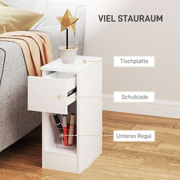 Rootz sängbord - Modernt sidobord - Nightstand - Optimal förvaring - 20 cm x 30 cm x 50 cm - Perfekt för sovrum och vardagsrum